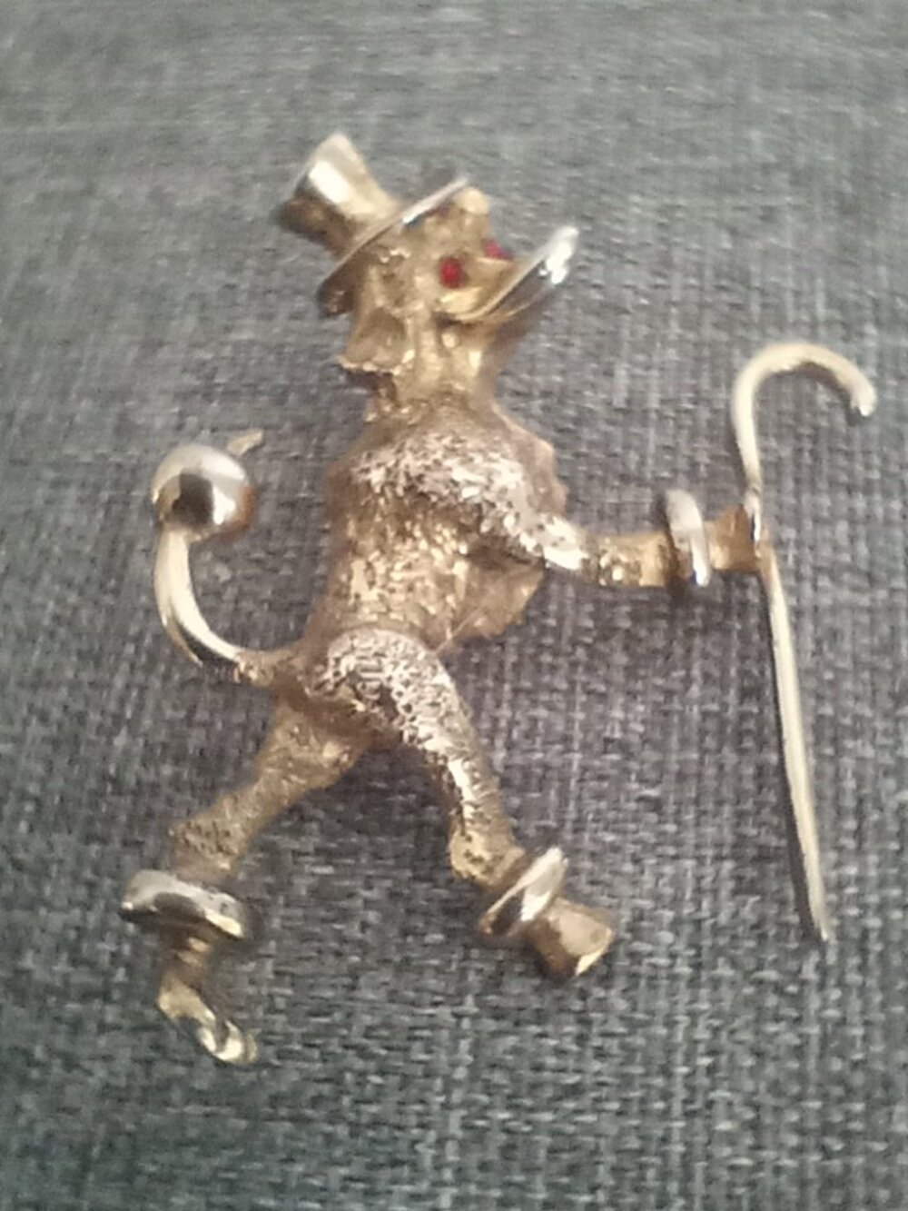 Rare Vintage Christian Dior Poodle Sterling Silver Brooch Pin